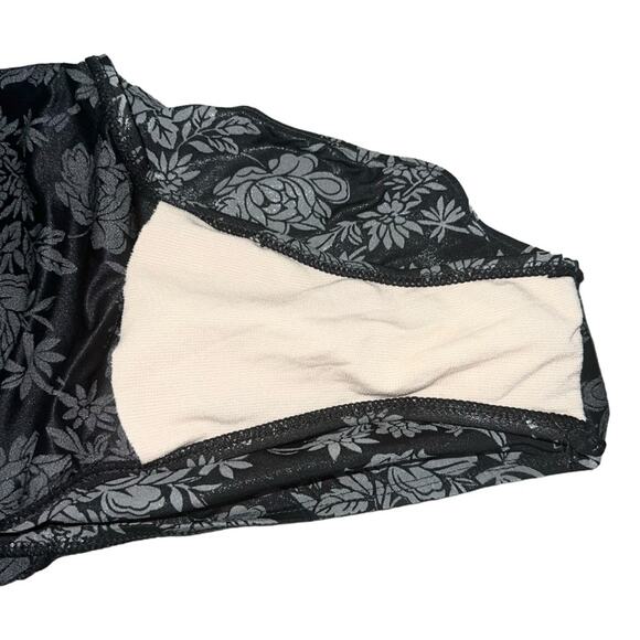 VTG AUTH Christian Dior Black Low Back High Cut Floral Print One Piece Swimsuit - Picture 9 of 12